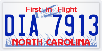 NC license plate DIA7913