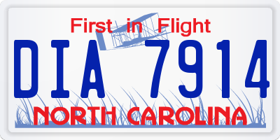 NC license plate DIA7914
