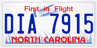 NC license plate DIA7915