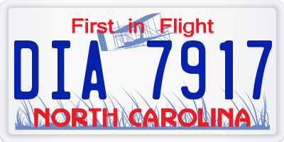 NC license plate DIA7917