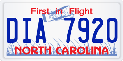 NC license plate DIA7920