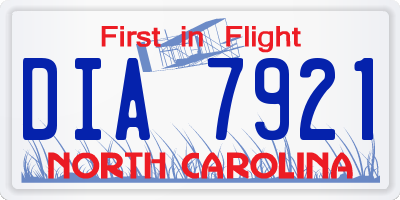 NC license plate DIA7921