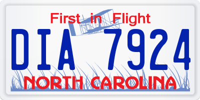 NC license plate DIA7924