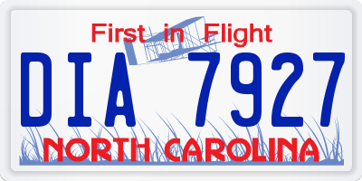 NC license plate DIA7927
