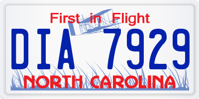 NC license plate DIA7929