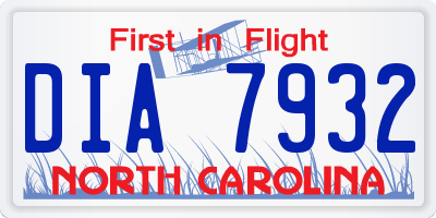 NC license plate DIA7932