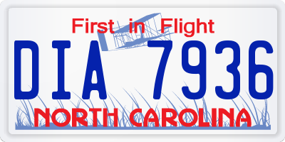 NC license plate DIA7936