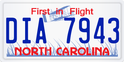 NC license plate DIA7943