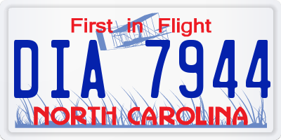 NC license plate DIA7944
