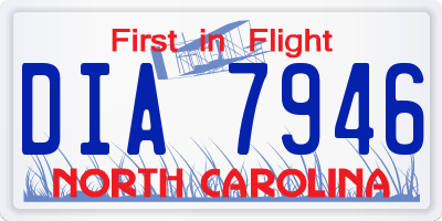 NC license plate DIA7946