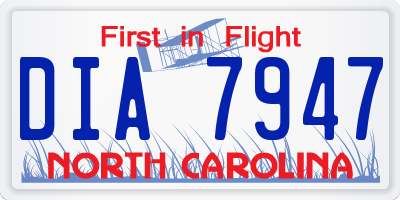 NC license plate DIA7947