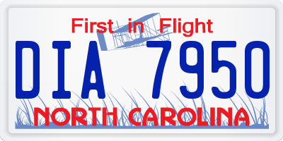 NC license plate DIA7950