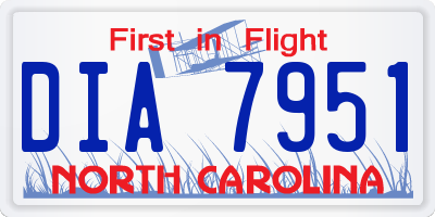 NC license plate DIA7951