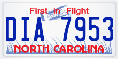 NC license plate DIA7953