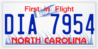 NC license plate DIA7954