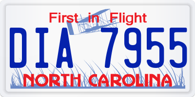 NC license plate DIA7955