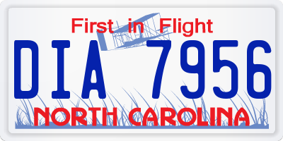 NC license plate DIA7956