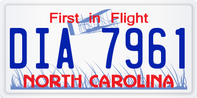 NC license plate DIA7961