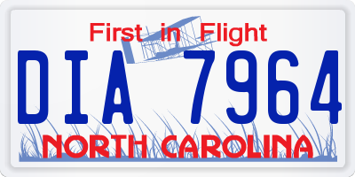 NC license plate DIA7964