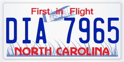 NC license plate DIA7965