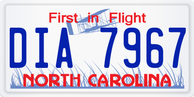 NC license plate DIA7967