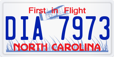 NC license plate DIA7973