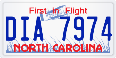 NC license plate DIA7974