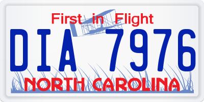 NC license plate DIA7976