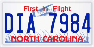 NC license plate DIA7984