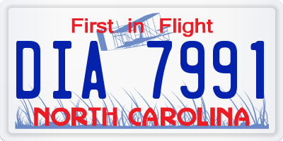 NC license plate DIA7991