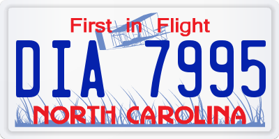 NC license plate DIA7995