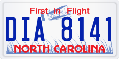 NC license plate DIA8141