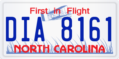 NC license plate DIA8161