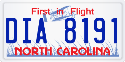 NC license plate DIA8191