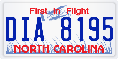 NC license plate DIA8195