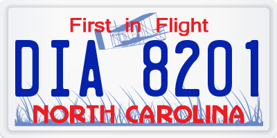 NC license plate DIA8201