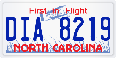 NC license plate DIA8219