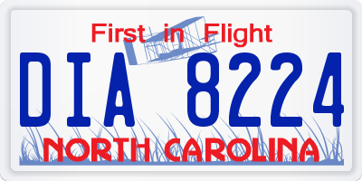 NC license plate DIA8224