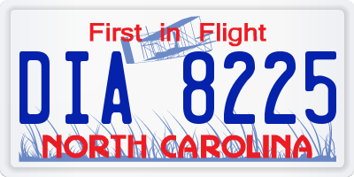 NC license plate DIA8225