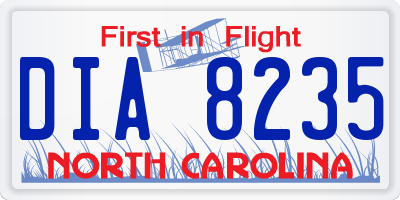 NC license plate DIA8235