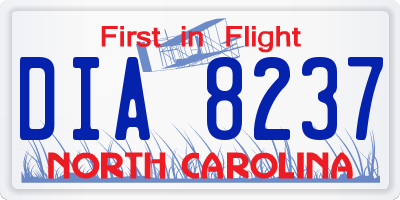 NC license plate DIA8237