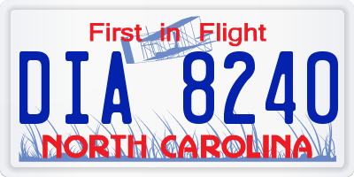 NC license plate DIA8240