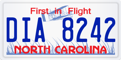 NC license plate DIA8242