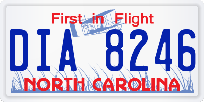 NC license plate DIA8246