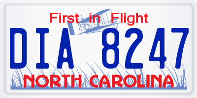 NC license plate DIA8247