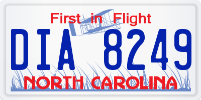 NC license plate DIA8249
