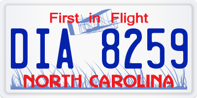 NC license plate DIA8259