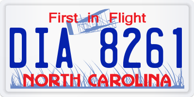 NC license plate DIA8261