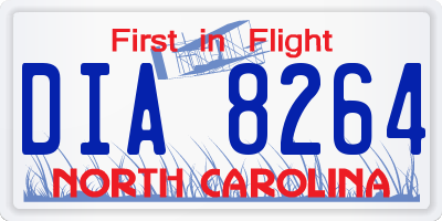 NC license plate DIA8264