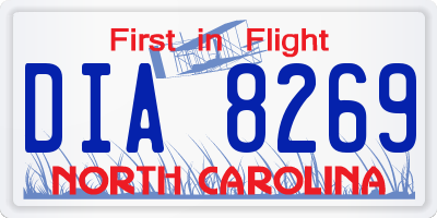 NC license plate DIA8269